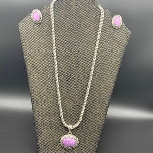Statement necklace with matching earrings.